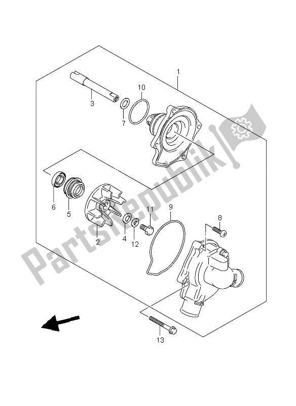 Todas las partes para Bomba De Agua de Suzuki GSF 650 Nsnasa Bandit 2007