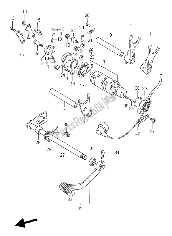 Toutes les pièces pour le Changement De Vitesse du Suzuki VS 600 Intruder 1995