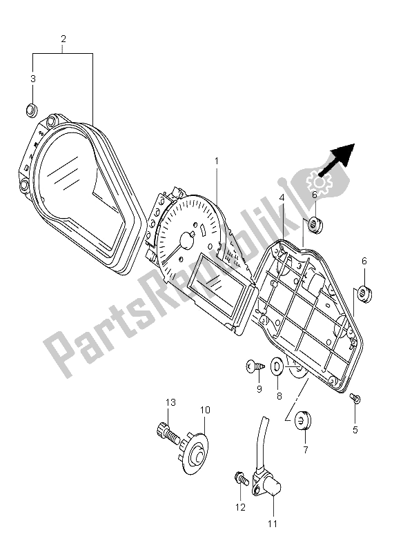 Alle onderdelen voor de Snelheidsmeter van de Suzuki GSX R 600 2001