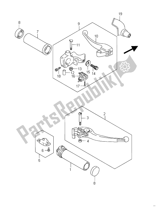 All parts for the Handle Lever (vzr1800z E02) of the Suzuki VZR 1800 NZR M Intruder 2011