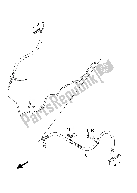 Todas las partes para Manguera De Freno Trasero (an400 E19) de Suzuki Burgman AN 400 AZA 2011