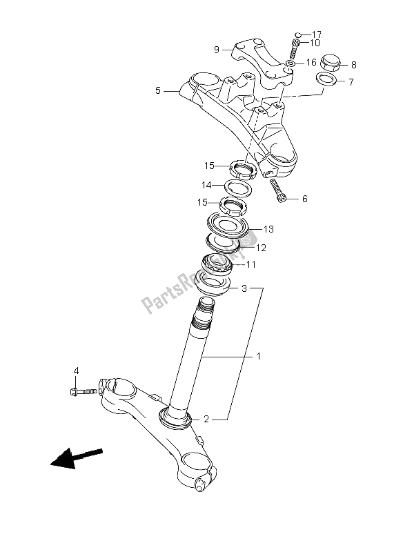 Tutte le parti per il Gambo Dello Sterzo del Suzuki GSR 600A 2008