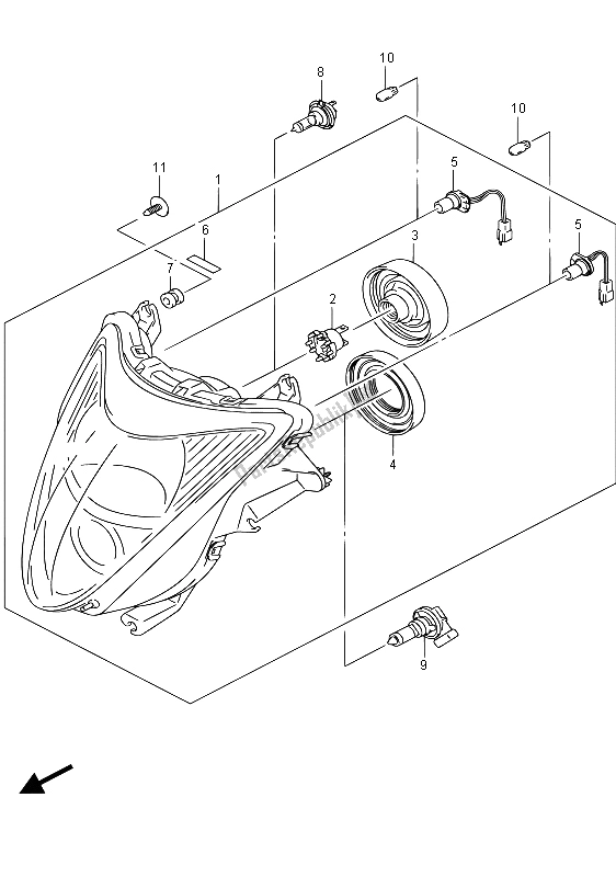 Toutes les pièces pour le Lampe Frontale (gsx1300ra E19) du Suzuki GSX 1300 RA Hayabusa 2015