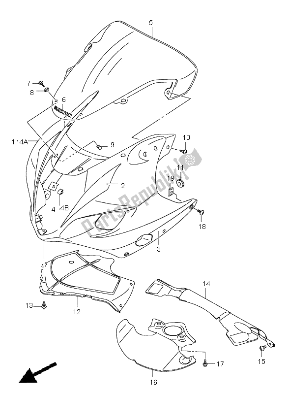 Wszystkie części do Os? Ona Korpusu Suzuki GSX R 1000 2004