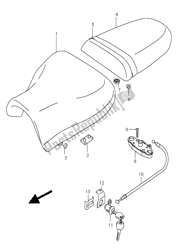 Todas las partes para Asiento de Suzuki GSX R 750 2002