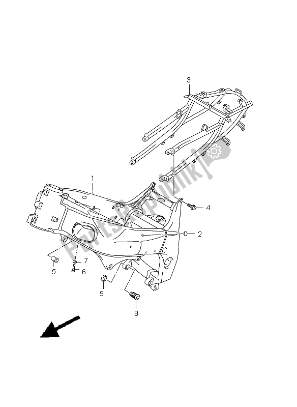 Tutte le parti per il Telaio del Suzuki GSX R 1000 2001