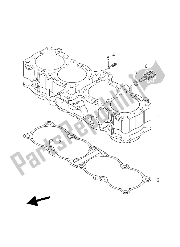 All parts for the Cylinder of the Suzuki GSF 1250 Nsnasa Bandit 2008