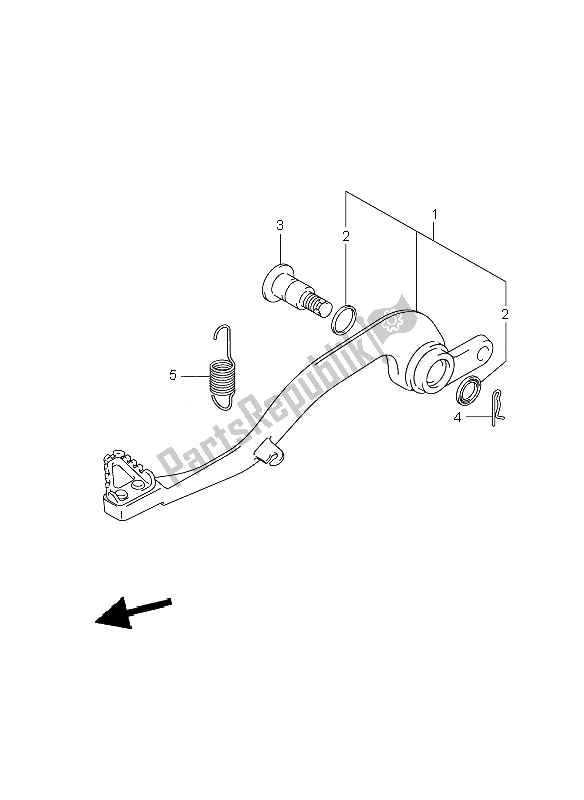 All parts for the Brake Pedal of the Suzuki RM Z 250 2007