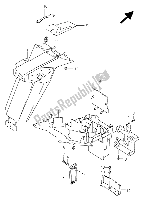 Todas las partes para Guardabarros Trasero de Suzuki SV 1000 NS 2005