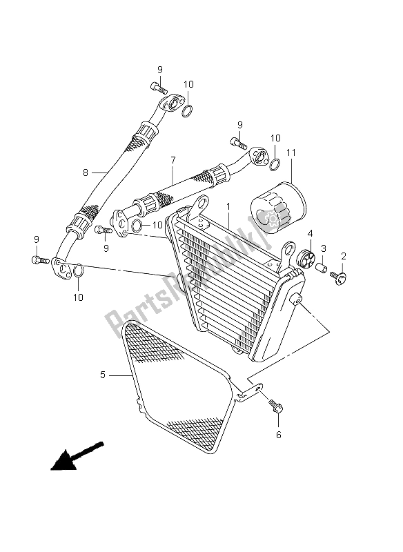 All parts for the Oil Cooler of the Suzuki GSX R 1000 2009