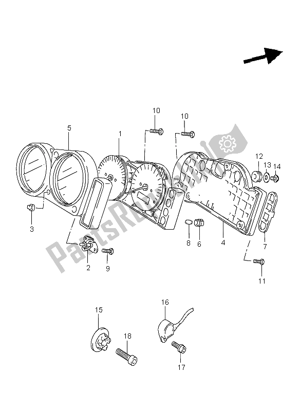 All parts for the Speedometer of the Suzuki TL 1000R 1998