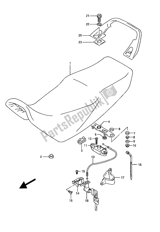 All parts for the Seat of the Suzuki GSX 1100G 1991