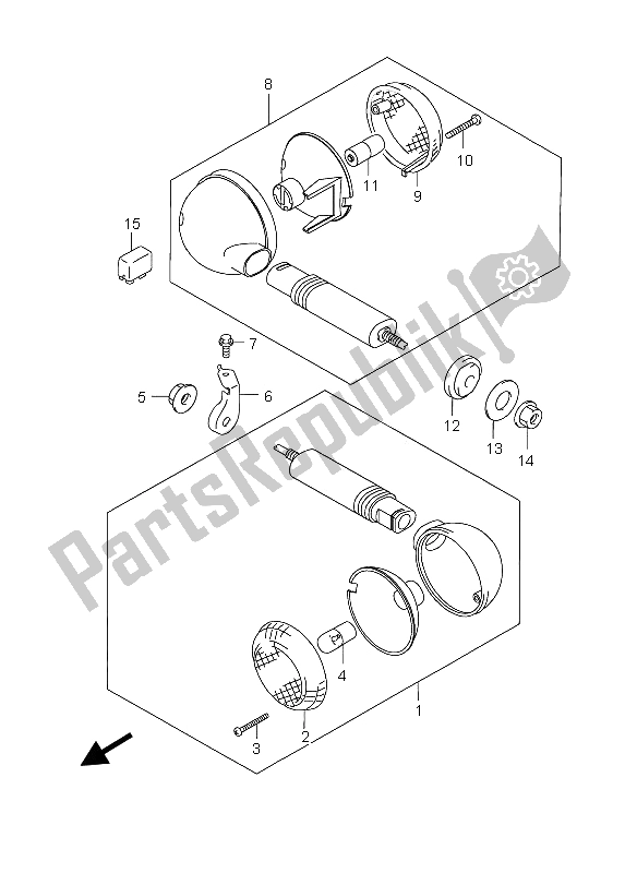 Todas las partes para Lámpara De Señal De Giro de Suzuki GZ 250 Marauder 2005