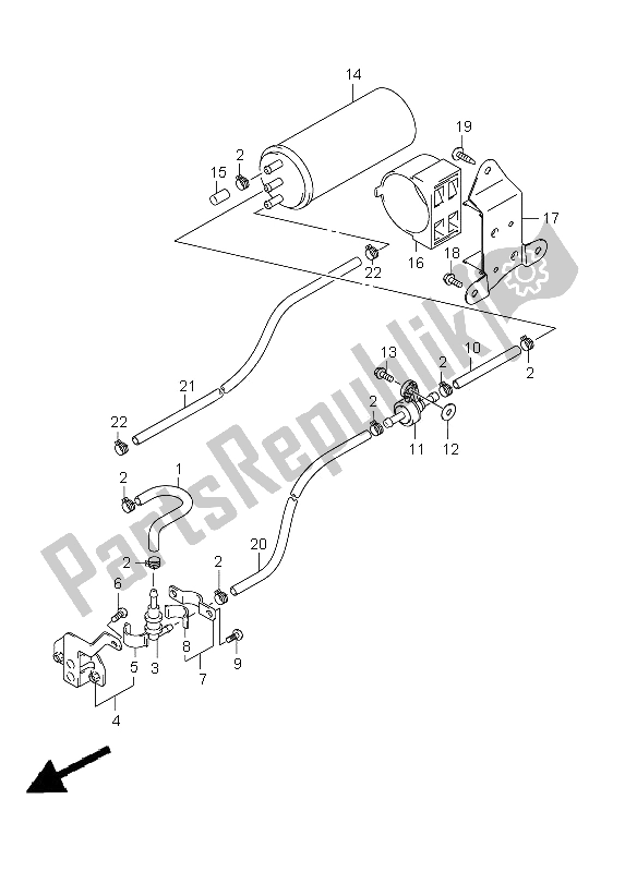 Todas las partes para Sistema De Evacuación (e14) de Suzuki GSX 1300R Hayabusa 2009