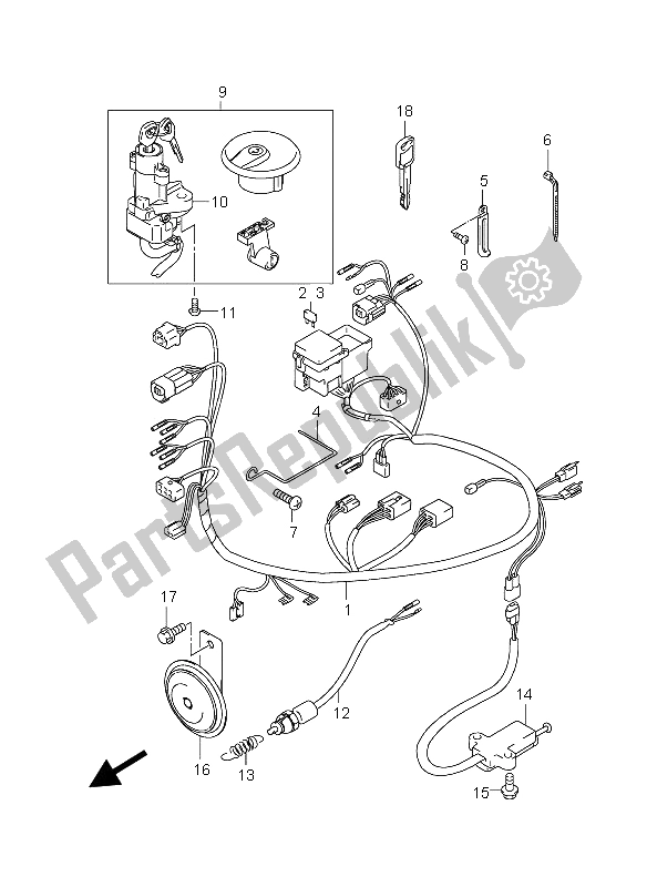 All parts for the Wiring Harness of the Suzuki GZ 250 Marauder 2005