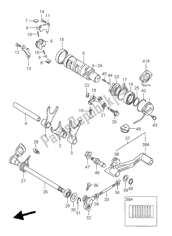 Todas las partes para Cambio De Marchas de Suzuki GSX 600F 1996