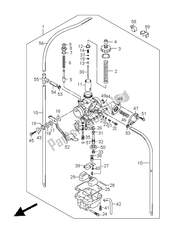 Tutte le parti per il Carburatore del Suzuki DR Z 125 SW LW 2010