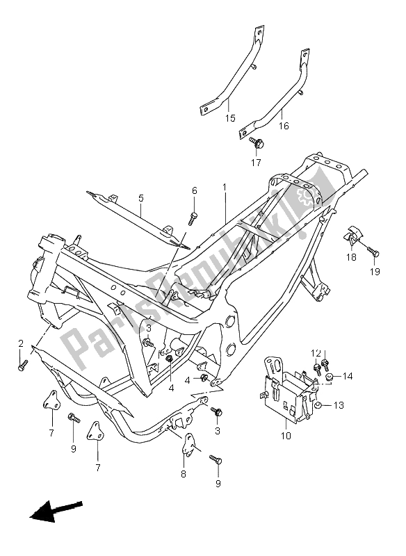 Tutte le parti per il Telaio del Suzuki GSX 600F 1996