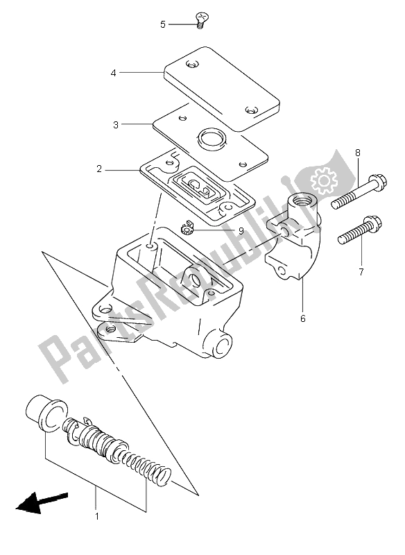 All parts for the Front Master Cylinder (sv650-u) of the Suzuki SV 650 NS 1999