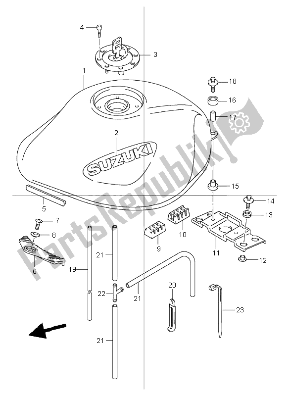 Tutte le parti per il Serbatoio Di Carburante del Suzuki GSF 600 NS Bandit 2000