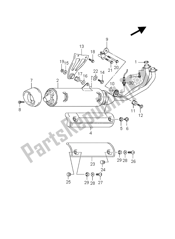 Todas las partes para Silenciador de Suzuki AN 650A Burgman Executive 2009