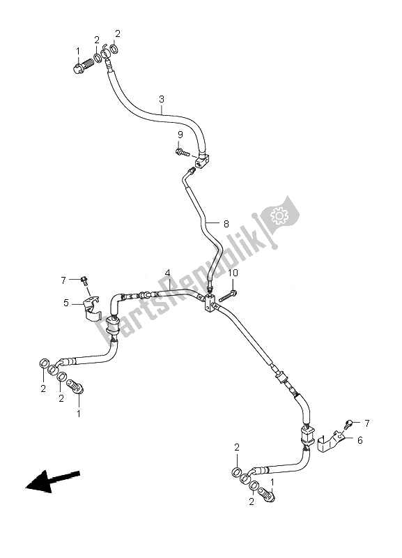 All parts for the Front Brake Hose of the Suzuki LT R 450 Quadracer 2007