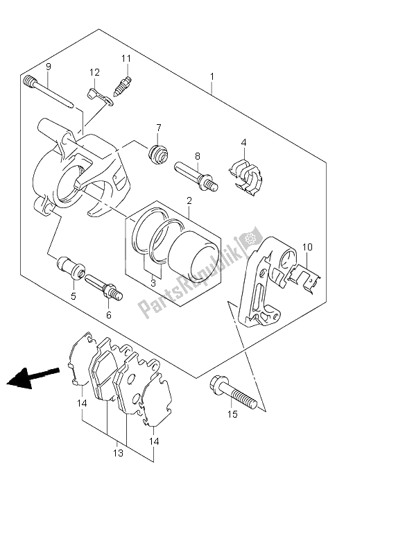 Tutte le parti per il Pinza Anteriore del Suzuki VL 250 Intruder 2000