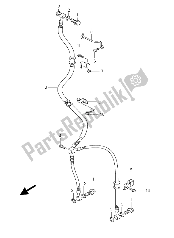 All parts for the Front Brake Hose (an650) of the Suzuki AN 650A Burgman Executive 2005