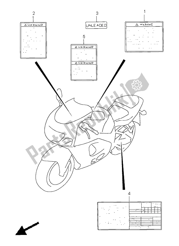 Tutte le parti per il Etichetta del Suzuki GSX R 600 1997