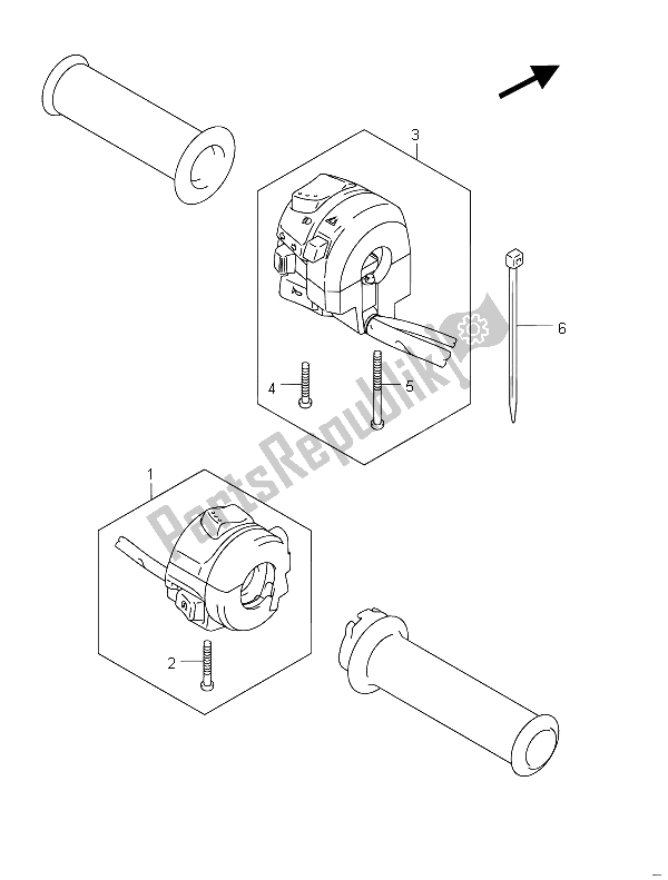 All parts for the Handle Switch of the Suzuki GSF 650 Sasa Bandit 2011