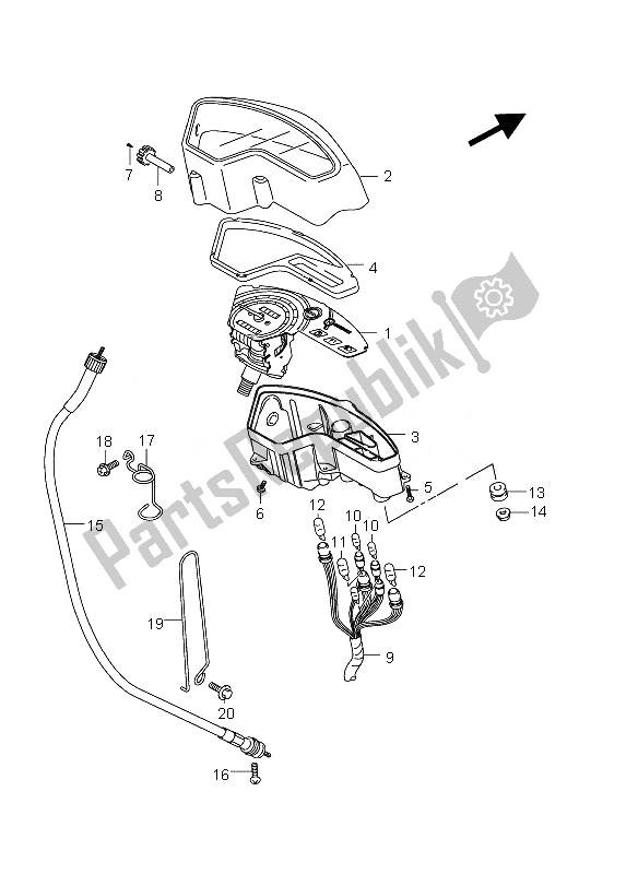 Todas las partes para Velocímetro de Suzuki DR 125 SM 2010