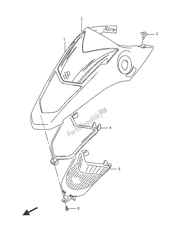 All parts for the Center Fender of the Suzuki LT Z 50 Quadsport 2016