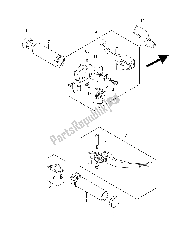 Toutes les pièces pour le Levier De Poignée du Suzuki VZ 1500 Intruder 2009