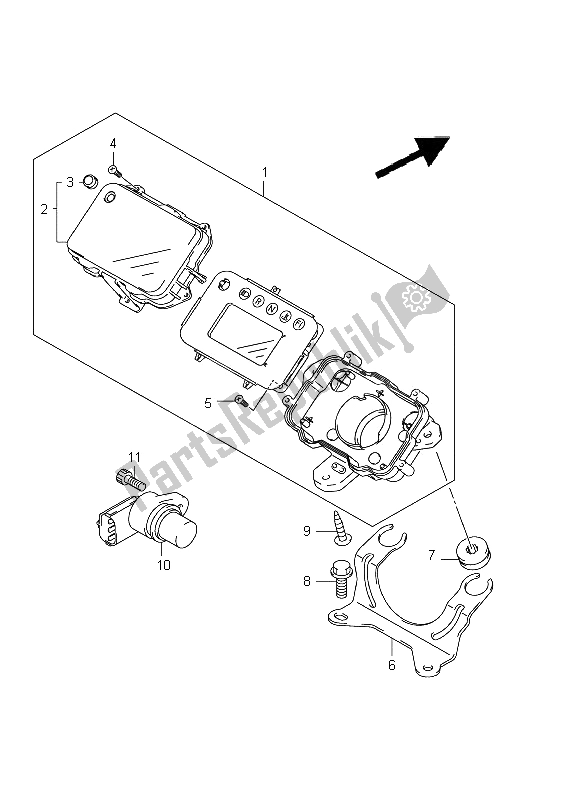 All parts for the Speedometer (lt-a400f P24) of the Suzuki LT A 400Z Kingquad ASI 4X4 2012