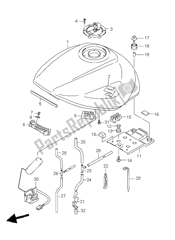 Toutes les pièces pour le Réservoir D'essence du Suzuki GSF 650 Nsnasa Bandit 2008