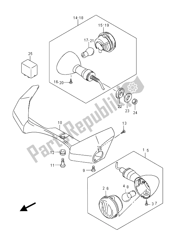 Tutte le parti per il Indicatore Di Direzione (vzr1800z E19) del Suzuki VZR 1800 NZR M Intruder 2012