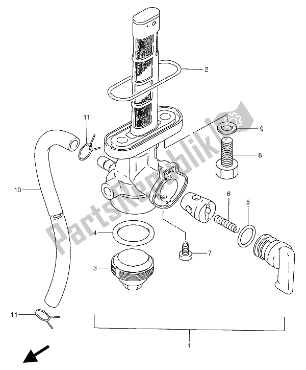 Alle onderdelen voor de Brandstofkraan van de Suzuki GN 250 1990