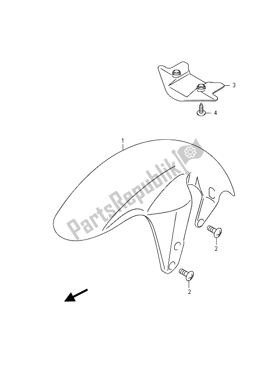 All parts for the Front Fender (vzr1800 E02) of the Suzuki VZR 1800 M Intruder 2014