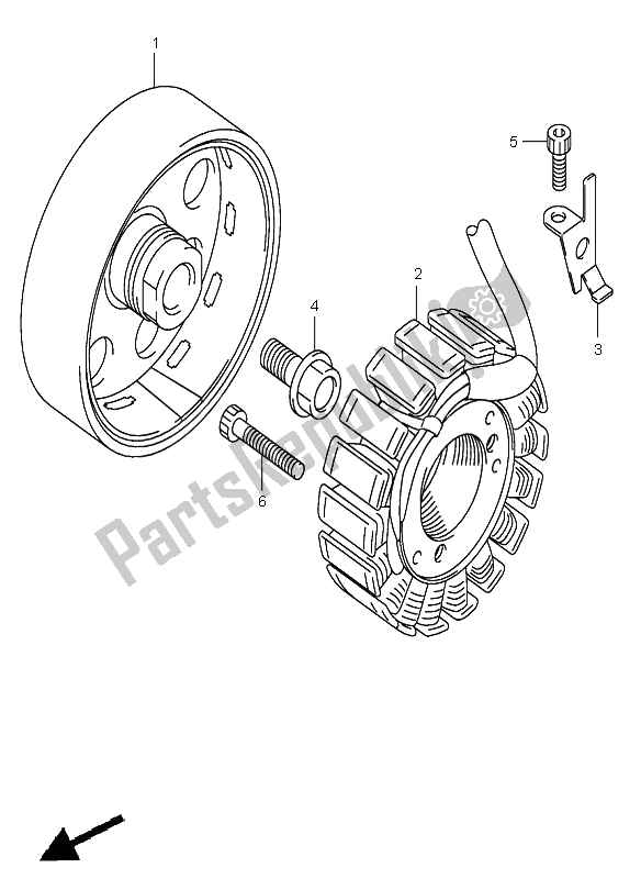 All parts for the Generator of the Suzuki GSX R 750 2002