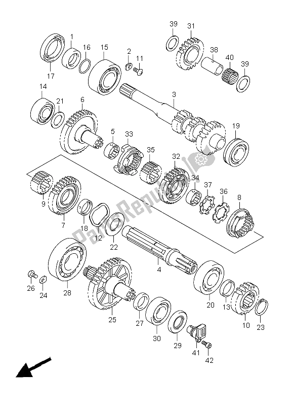 Toutes les pièces pour le Transmission (2) du Suzuki LT A 450X Kingquad 4X4 Limited 2008