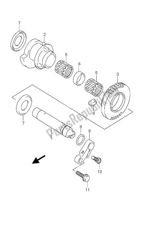 All parts for the Crank Balancer of the Suzuki GSX 1300R Hayabusa 2005