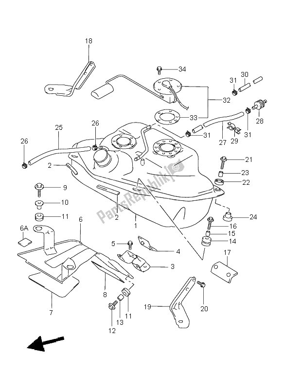 Todas las partes para Depósito De Combustible de Suzuki VL 1500 Intruder LC 2002