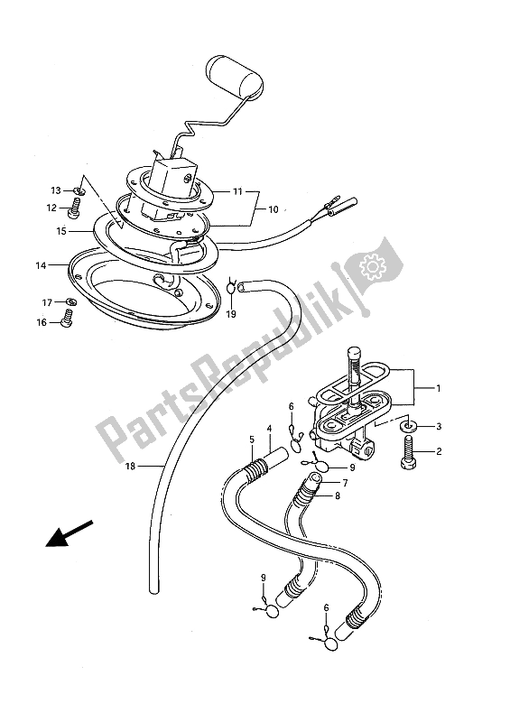 Tutte le parti per il Rubinetto Del Carburante del Suzuki GSX 1100F 1989