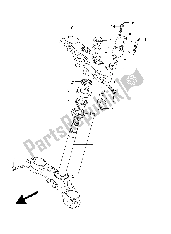 Tutte le parti per il Gambo Dello Sterzo (gsx650fa E21) del Suzuki GSX 650 FA 2011