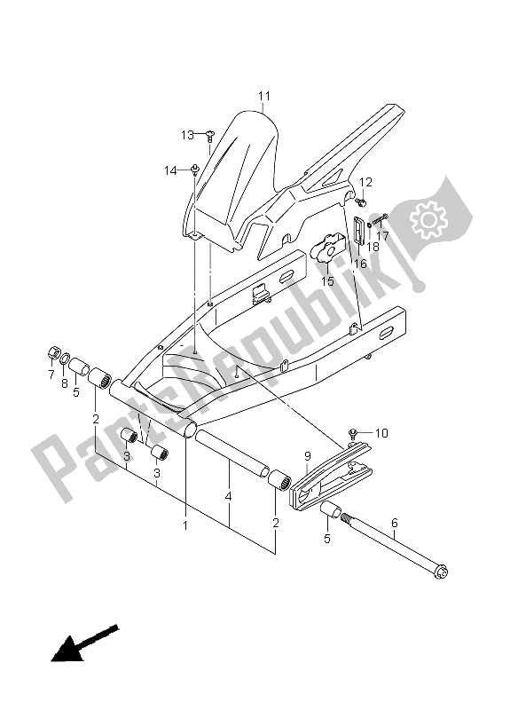 Todas las partes para Brazo Oscilante Trasero de Suzuki GSR 750 2011