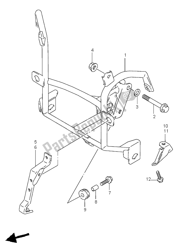 Alle onderdelen voor de Motorkapsteun van de Suzuki GSF 600S Bandit 1996
