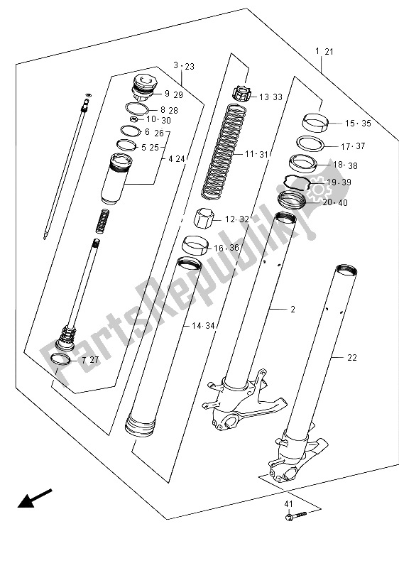 Tutte le parti per il Ammortizzatore Forcella Anteriore del Suzuki GSX R 600 2015