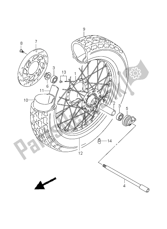 All parts for the Front Wheel of the Suzuki RV 125 Vanvan 2009