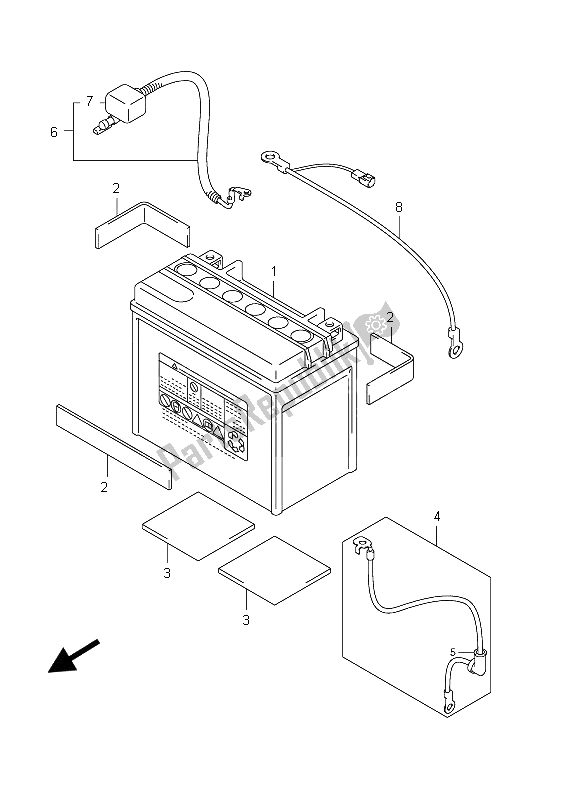 Todas as partes de Bateria do Suzuki VZ 800 Intruder 2012