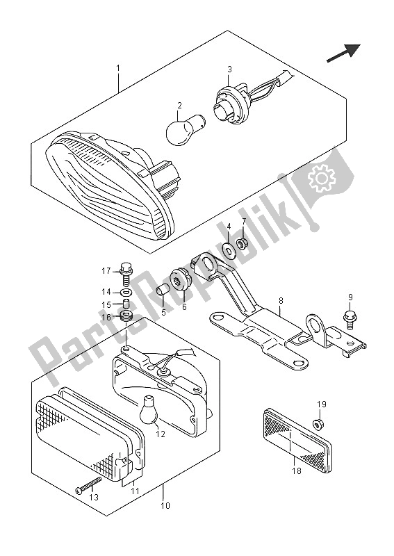 Toutes les pièces pour le Feu Arrière Combiné du Suzuki LT A 750 XPZ Kingquad AXI 4X4 2016